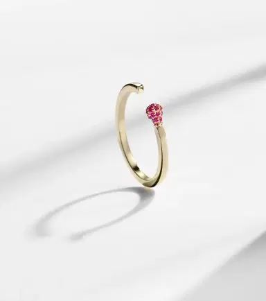 Sydney Evan Match 14kt gold ring with rubies | Thumbnail 4