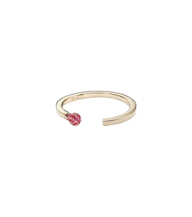 Sydney Evan Match 14kt gold ring with rubies