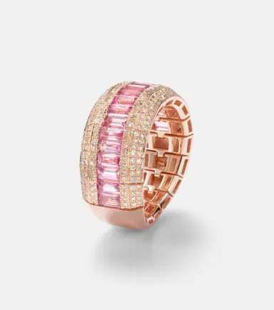 SHAY JEWELRY 18kt rose gold ring with pink sapphire and diamonds | Thumbnail 2
