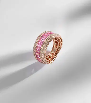 SHAY JEWELRY 18kt rose gold ring with pink sapphire and diamonds | Thumbnail 5