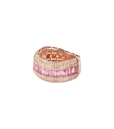 SHAY JEWELRY 18kt rose gold ring with pink sapphire and diamonds | Thumbnail 1