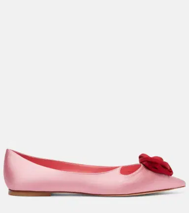 Roger Vivier I Love Viver floral-appliqué satin ballet flats | Thumbnail 2 Roger Vivier I Love Viver floral-appliqué satin ballet flats | Thumbnail 2