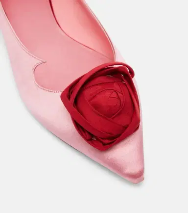 Roger Vivier I Love Viver floral-appliqué satin ballet flats | Thumbnail 3 Roger Vivier I Love Viver floral-appliqué satin ballet flats | Thumbnail 3