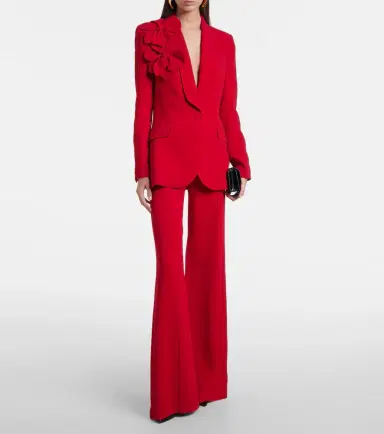 Elie Saab Floral-appliqué cady blazer | Thumbnail 6