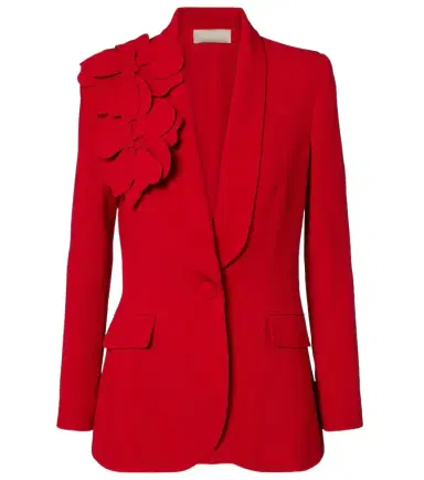 Elie Saab Floral-appliqué cady blazer | Thumbnail 1