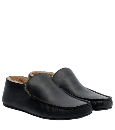 The Row Leo shearling-lined leather loafers | Thumbnail 1