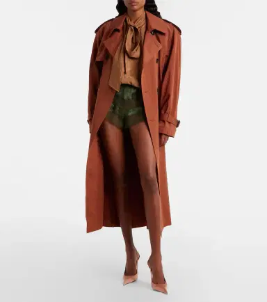 Saint Laurent Lace-trimmed silk satin romper | Thumbnail 2