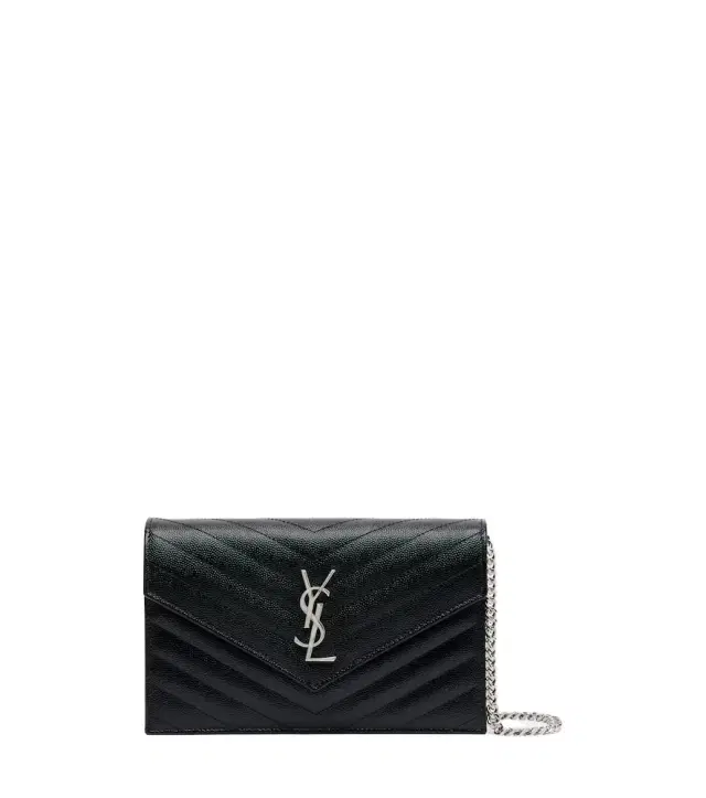Saint Laurent Cassandre Envelope Small leather wallet on chain