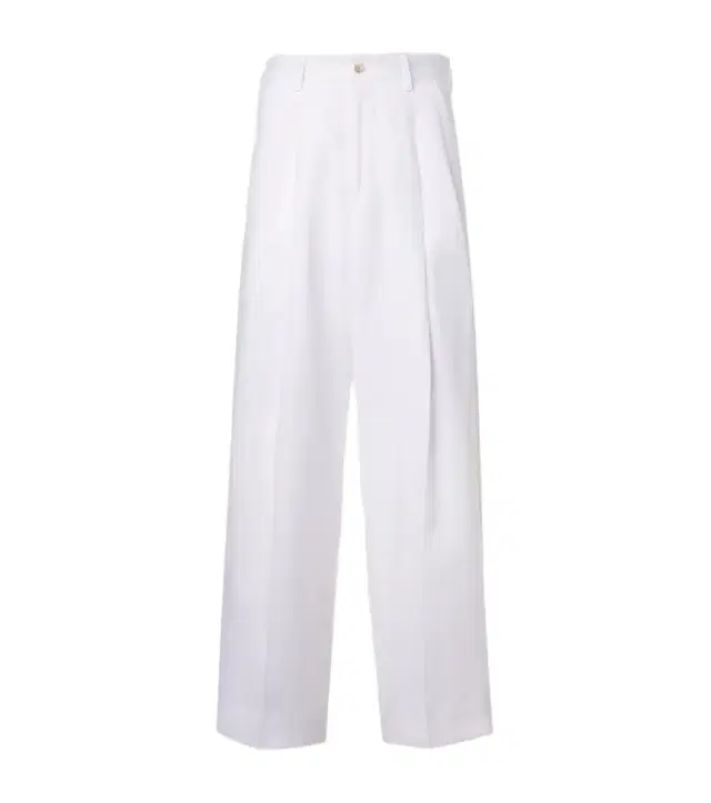 Linen canvas wide-leg pants