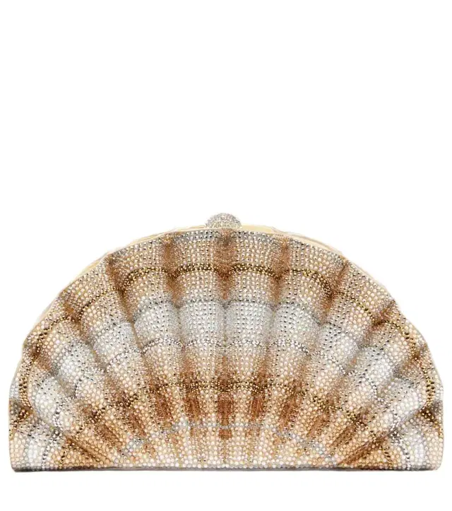 Judith Leiber Couture Origami Fan crystal-embellished clutch