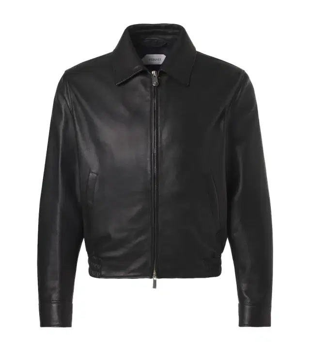 Leather blouson jacket