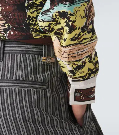 Versace Striped virgin wool straight pants | Thumbnail 7 Versace Striped virgin wool straight pants | Thumbnail 7
