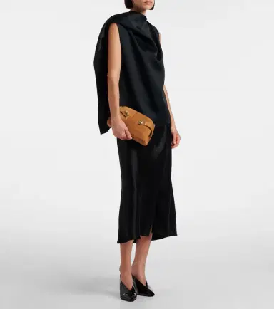 Ferragamo Hug Mini croc-effect suede clutch | Thumbnail 4