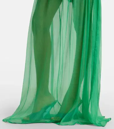 Dries Van Noten Ruffled silk muslin maxi skirt | Thumbnail 3