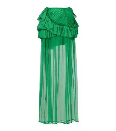 Dries Van Noten Ruffled silk muslin maxi skirt | Thumbnail 1