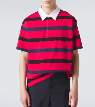 Prada Oversized striped cotton piqué polo shirt | Thumbnail 3 Prada Oversized striped cotton piqué polo shirt | Thumbnail 3
