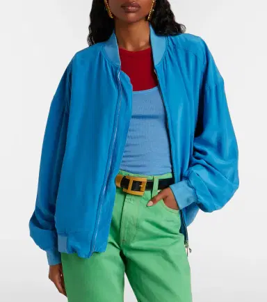 Versace Oversized silk poplin blouson jacket | Thumbnail 2 Versace Oversized silk poplin blouson jacket | Thumbnail 2