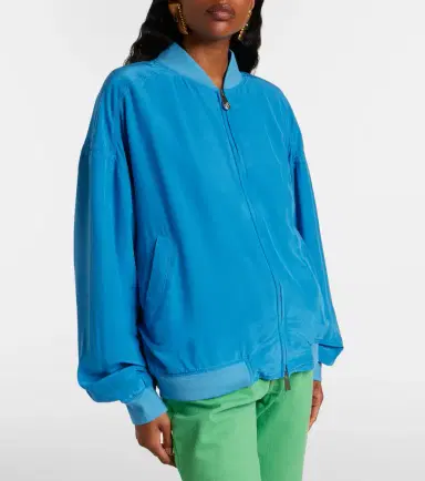 Versace Oversized silk poplin blouson jacket | Thumbnail 6 Versace Oversized silk poplin blouson jacket | Thumbnail 6