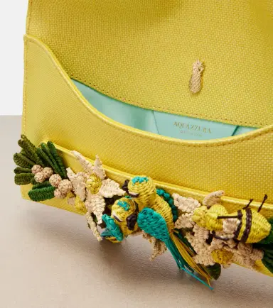 Aquazzura Birdsong Small raffia clutch | Thumbnail 2