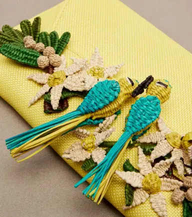 Aquazzura Birdsong Small raffia clutch | Thumbnail 4