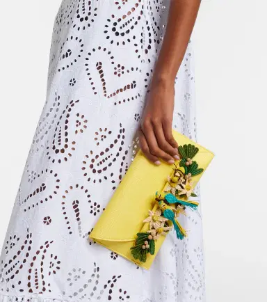 Aquazzura Birdsong Small raffia clutch | Thumbnail 5