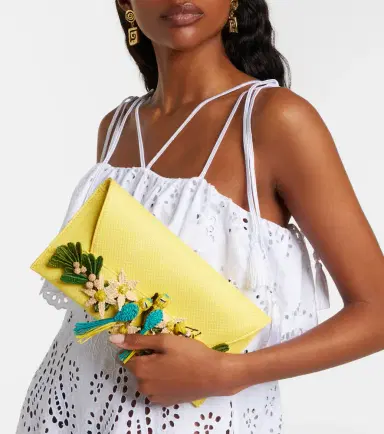 Aquazzura Birdsong Small raffia clutch | Thumbnail 7