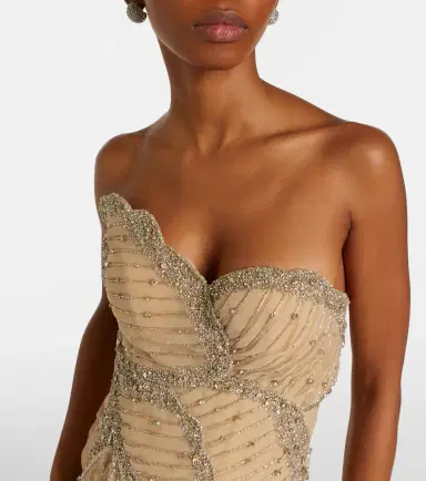 Costarellos Sylvie embellished georgette cocktail dress | Thumbnail 2