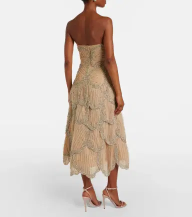 Costarellos Sylvie embellished georgette cocktail dress | Thumbnail 4