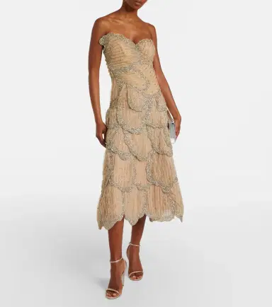 Costarellos Sylvie embellished georgette cocktail dress | Thumbnail 5