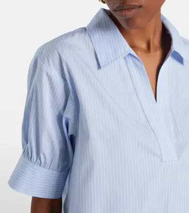 Frame Popover striped cotton poplin top | Thumbnail 2
