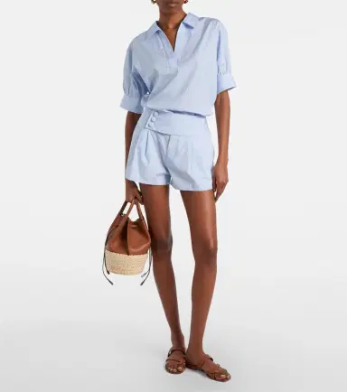 Frame Popover striped cotton poplin top | Thumbnail 3