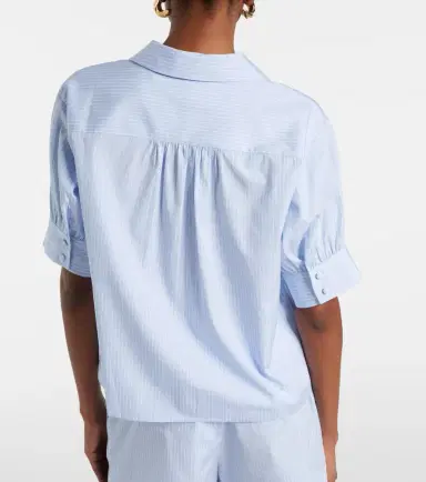 Frame Popover striped cotton poplin top | Thumbnail 5