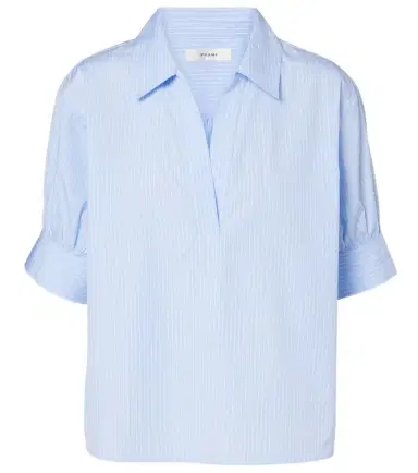 Frame Popover striped cotton poplin top | Thumbnail 1