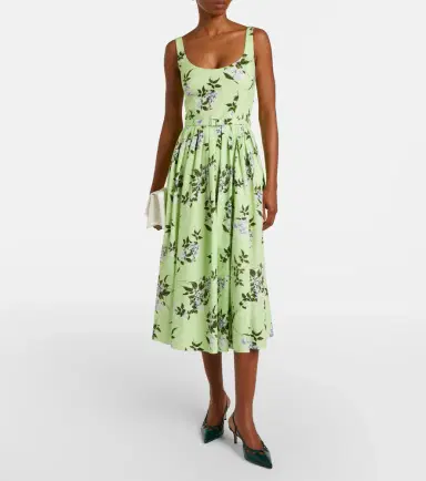 Emilia Wickstead Eglantine floral belted cotton midi dress | Thumbnail 4 Emilia Wickstead Eglantine floral belted cotton midi dress | Thumbnail 4