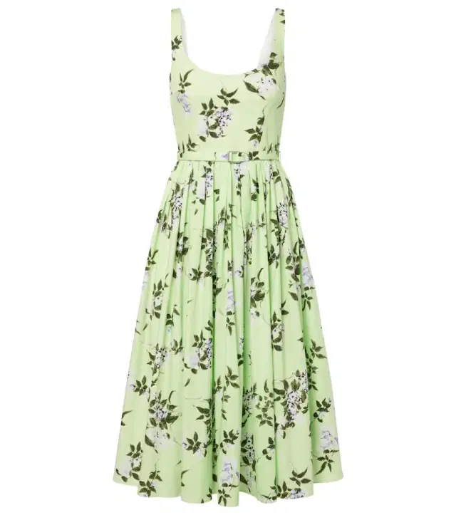 Emilia Wickstead Eglantine floral belted cotton midi dress