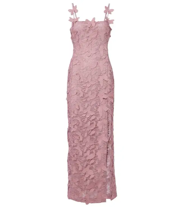 Blumarine Embroidered lace maxi dress