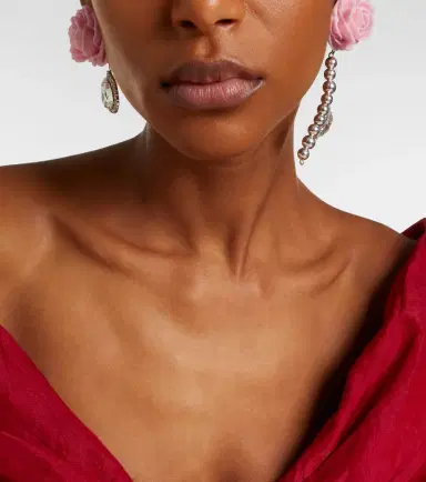 Magda Butrym Rose embellished drop earrings | Thumbnail 5