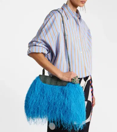 Dries Van Noten Small leather-trimmed crossbody bag | Thumbnail 7 Dries Van Noten Small leather-trimmed crossbody bag | Thumbnail 7
