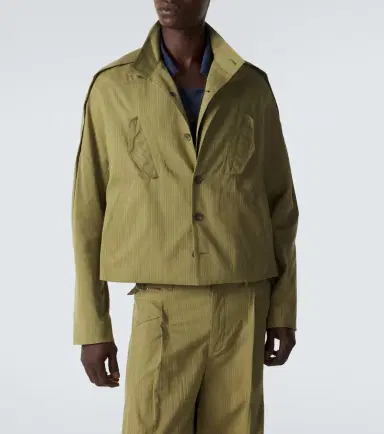 Kiko Kostadinov Egreta stiped cotton-blend jacket | Thumbnail 5 Kiko Kostadinov Egreta stiped cotton-blend jacket | Thumbnail 5