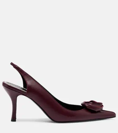 Magda Butrym Floral-appliqué leather slingback pumps | Thumbnail 2