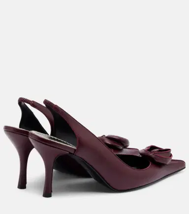 Magda Butrym Floral-appliqué leather slingback pumps | Thumbnail 3