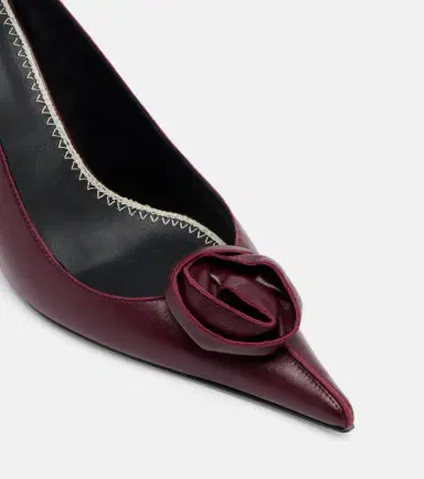Magda Butrym Floral-appliqué leather slingback pumps | Thumbnail 4