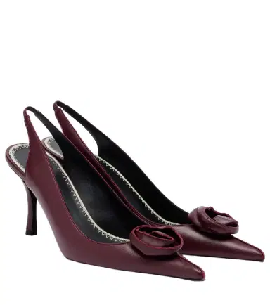 Magda Butrym Floral-appliqué leather slingback pumps | Thumbnail 1