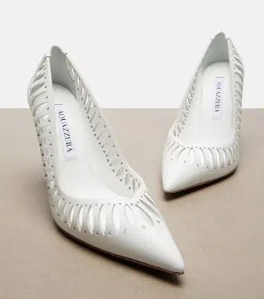 Aquazzura Gisele perforated leather pumps | Thumbnail 2