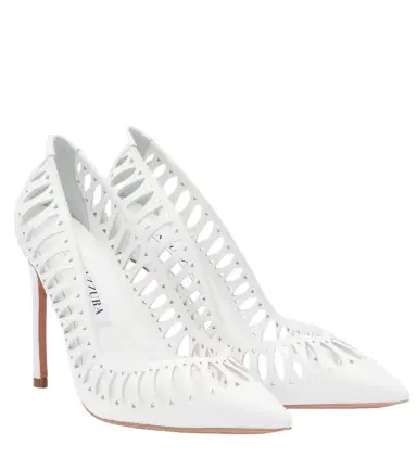 Aquazzura Gisele perforated leather pumps | Thumbnail 1