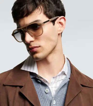 Brunello Cucinelli Logo navigator sunglasses | Thumbnail 3