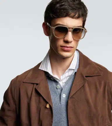 Brunello Cucinelli Logo navigator sunglasses | Thumbnail 4