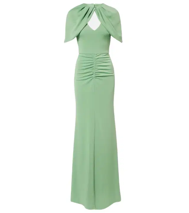 Isla caped ruched gown