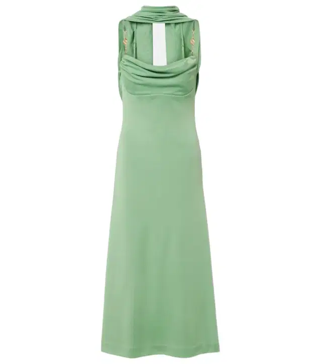 Isla draped scarf-detail midi dress