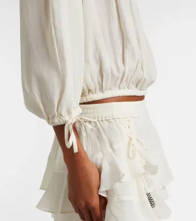 Isabel Marant Nelida guipure lace-trimmed silk blouse | Thumbnail 5